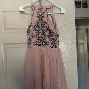 Elegant Pink and Black Kids Dress